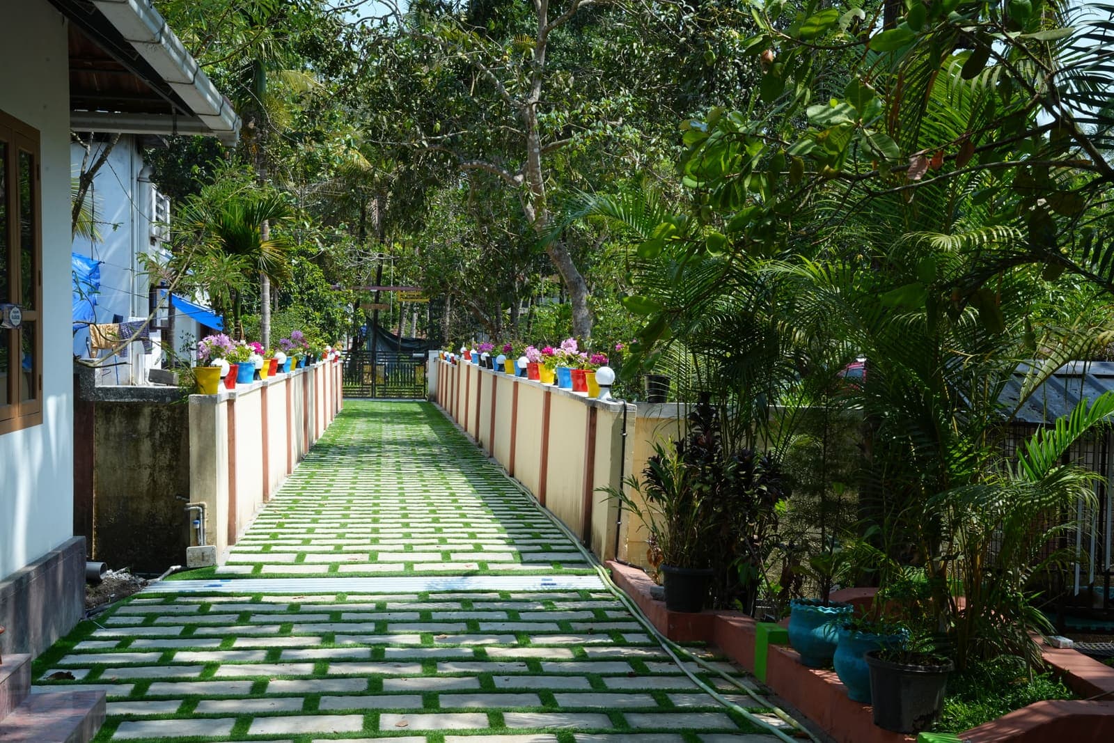 Entrance Pathway Dusk — Kaivalyam Homestay, Padichira, Wayanad