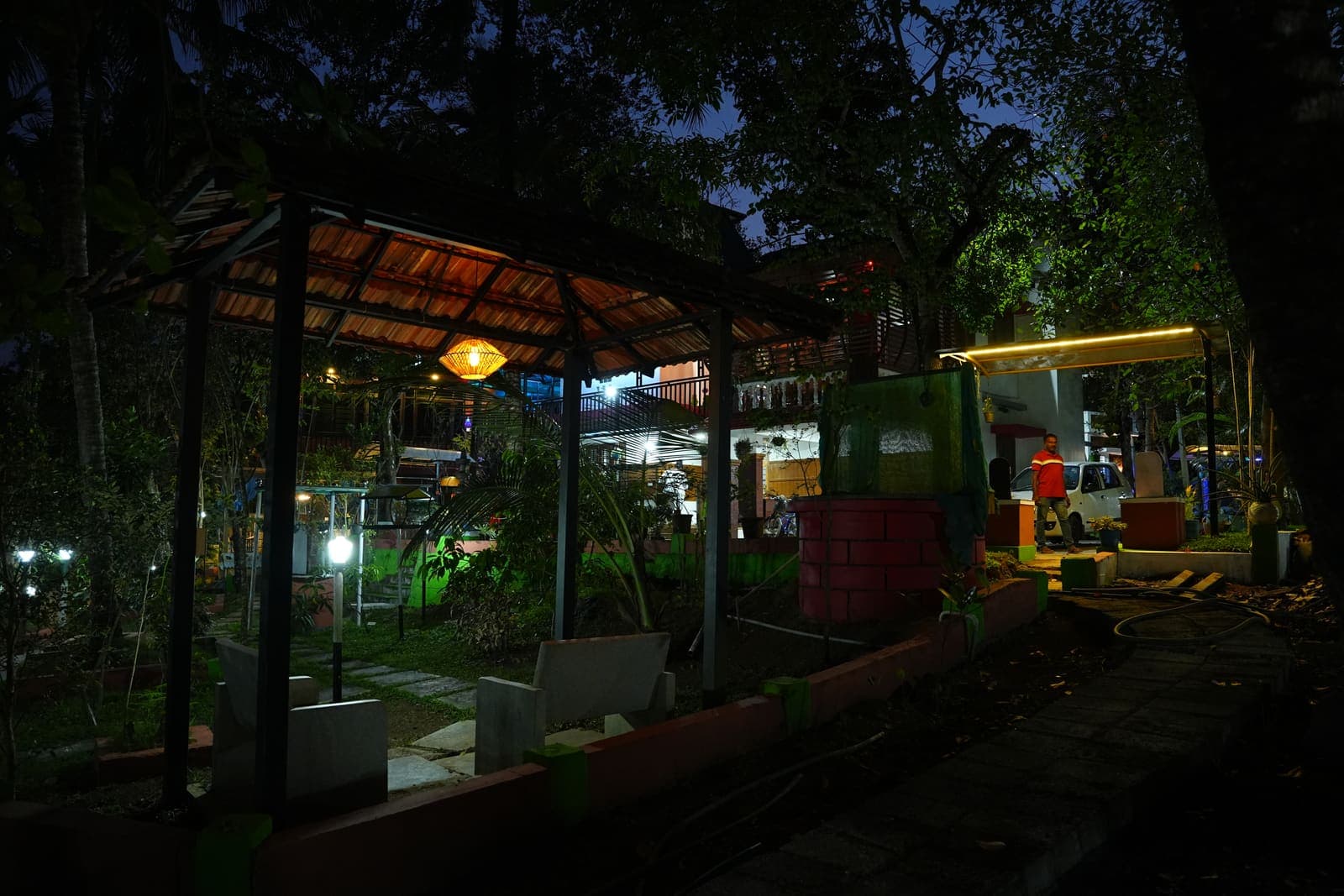 Property Panoramic Night — Kaivalyam Homestay, Padichira, Wayanad